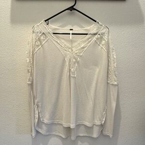 Free People Lace Tops White Small